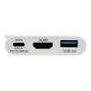 Eaton Tripp Lite Series USB C to HDMI Multiport Video Adapter Converter 4K x 2K w / USB-A Hub, & USB-C PD Charging, Thunderbolt 3 Compatible USB Type C to HDMI, USB-C to HDMI, USB Type-C to HDMI - Externer Videoadapter - USB-C 3.1 - HDMI - weiß