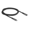 Delock - USB-Verlängerungskabel - 24 pin USB-C (M) zu 24 pin USB-C (W) - USB 3.1 Gen 2 - 20 V - 5 A - 1 m - USB-Stromversorgung (100 W), unterstützt Power Delivery 3.0, bis zu 10 Gbps Datentransferrate - Grau, Schwarz