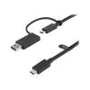 StarTech.com 1m USB-C Kabel mit USB-A Adapter Dongle - Hybrid 2-in-1 USB-C Kabel mit USB-A - USB-C auf USB-C (10Gbit / s - 100W PD), USB-A auf USB-C (5 Gbit / s) (USBCCADP) - USB-Kabel - 24 pin USB-C (M) zu 24 pin USB-C (M) - 1 m - USB-Stromversorgung (1