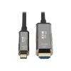 Eaton Tripp Lite Series High-Speed USB-C to HDMI Fiber Active Optical Cable (AOC) - UHD 4K 60 Hz, HDR, CL3 Rated, Black, 20 m - Adapterkabel - 24 pin USB-C männlich zu HDMI männlich - 20 m - Schwarz - 4K Unterstützung, Active Optical Cable (AOC)