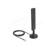 Delock 5G LTE Antenne SMA Stecker 3 dBi omnidirektional mit Anschlusskabel RG-174 3 m mit Kippgelenk mit magnetischem Standfuß schwarz