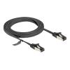 Delock - Patch-Kabel - RJ-45 (M) zu RJ-45 (M) - 2 m - U / FTP - CAT 8.1 - ohne Haken, flach - Schwarz
