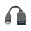 Eaton Tripp Lite Series USB Type-C to USB Type-A Adapter Cable, M / F, 3.1, Gen 1, 5 Gbps, USB-IF, 6 in. - Thunderbolt 3 - USB-Adapter - 24 pin USB-C (M) zu USB Typ A (W) - Thunderbolt 3 / USB / USB 2.0 / USB 3.0 / USB 3.1 Gen 1 - 15.2 cm - Schwarz