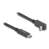 Delock - USB-Kabel - 24 pin USB-C (M) zu 24 pin USB-C (M) gewinkelt - USB 3.2 Gen 2 - 3 A - 1 m - USB Power Delivery (60W), unterstützt 4K 144 Hz (3840 x 2160), bis zu 10 Gbps Datentransferrate, DP Alt Modus-Support, E-marker - Schwarz