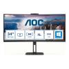 AOC Value-line CU34V5CW / BK - V5 series - LED-Monitor - gebogen - 86.4 cm (34") - 3440 x 1440 WQHD @ 100 Hz - VA - 300 cd / m² - 3000:1 - 4 ms - HDMI, DisplayPort, USB-C - Lautsprecher - Schwarz