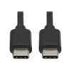 Eaton Tripp Lite Series USB-C Cable (M / M) - USB 2.0, Black, 3 ft. (0.91 m) - Thunderbolt-Kabel - 24 pin USB-C (M) zu 24 pin USB-C (M) - Thunderbolt 3 / USB 2.0 - 90 cm - unterstützt Stromversorgung - Schwarz