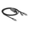 Delock USB-C Y-Kabel 1 x Stecker zu 2 x Stecker PD 3.0 100 W Intelligente Stromaufteilung 1,2 m