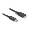 Delock - USB-Kabel - USB Typ A (M) zu Micro-USB Typ B (M) schraubbar - USB 2.0 - 900 mA - 5 m - bis zu 10 Gbps Datentransferrate, Active Optical Cable (AOC) - Schwarz