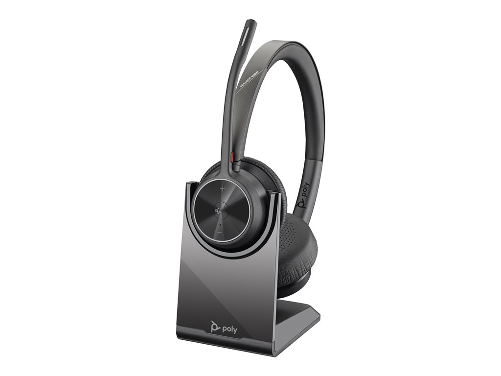 Poly Voyager 4320-M - Voyager 4300 UC series - Headset - On-Ear - Bluetooth - kabellos, kabelgebunden - USB-C - Schwarz - Zertifiziert für Microsoft Teams, Zoom Certified - Replaces Poly SKU 218479-02
