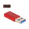 Delock - USB-Adapter - USB Typ A (M) zu 24 pin USB-C (W) - USB 3.2 Gen 2 - 5 V - 900 mA - bis zu 10 Gbps Datentransferrate - Rot
