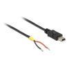 Kabel USB 2.0 Mini-B Stecker > 2 x offene Kabelenden Strom 10 cm Raspberry Pi Delock