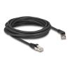 Delock RJ45 Netzwerkkabel Cat.6A S / FTP Stecker 45 grad nach rechts gewinkelt zu Stecker gerade 5 m schwarz