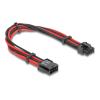 Delock - Spannungsversorgungs-Verlängerungskabel - 8-poliges EPS12V (M) zu 8-poliger PCIe Power (6+2) (W) - 3.3 / 5 / 12 V - 30 cm - Rot / Schwarz