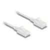 Delock RJ45 Netzwerkkabel Cat.6A Stecker zu Stecker mit robuster Rastnase Industrietauglich U / UTP Slim 1 m weiß