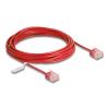Delock RJ45 Netzwerkkabel Cat.6 UTP Ultra Slim 5 m rot mit kurzen Steckern