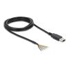 Delock USB 2.0 zu Seriell UART LVTTL Konverter mit 6 offenen Kabelenden und 3,3 V Ausgangsspannung 1,8 m