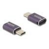 Delock USB Adapter 40 Gbps USB-C PD 3.1 240 W Stecker zu Buchse Portschoner 8K 60 Hz Metall violett