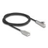 Delock - USB-Kabel - USB (M) zu 24 pin USB-C (M) gewinkelt - USB 2.0 - 20 V - 3 A - 1 m - Schnellladen bis 60 W - Schwarz / Silber