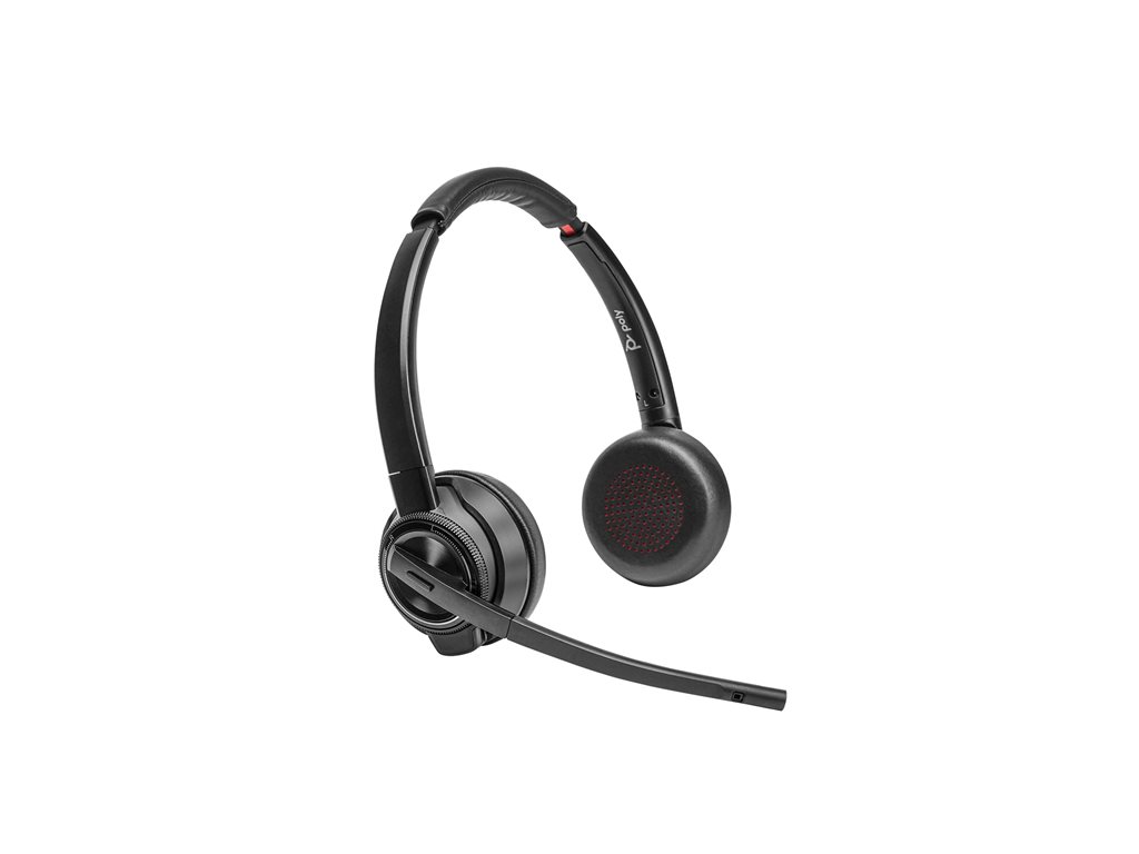 Poly Savi 8420 Office - Savi 8400 series - Headset - On-Ear - DECT / Bluetooth - kabellos - aktive Rauschunterdrückung - Schwarz - Zertifiziert für Microsoft Teams - Replaces Poly SKU 2-221104-205