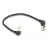 Delock - Patch-Kabel - RJ-45 (M) nach oben angewinkelt zu RJ-45 (M) nach unten abgewinkelt - 25 cm - 4.5 mm - S / FTP - CAT 6a - geschirmt, halogenfrei - Schwarz
