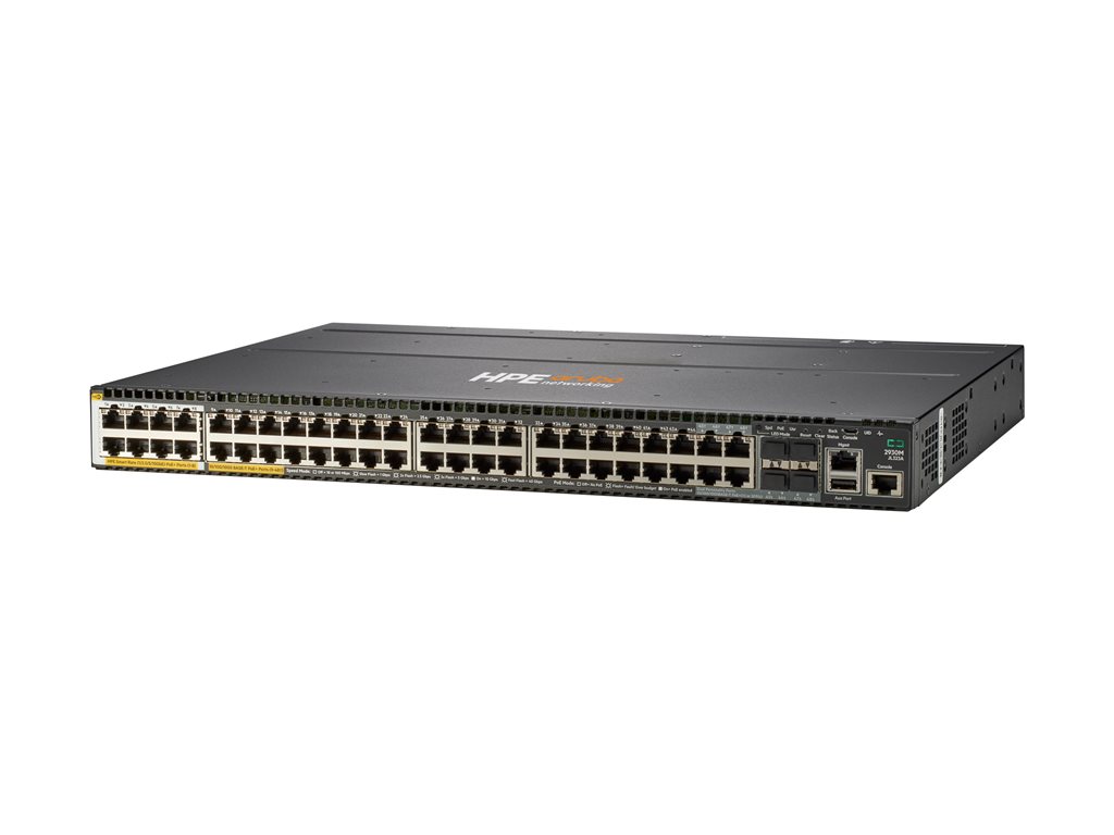 HPE Aruba 2930M 40G 8 HPE Smart Rate PoE+ 1-slot Switch - Switch - L3 - managed - 36 x 10 / 100 / 1000 (PoE+) + 4 x Combo 10 / 100 / 1000Base-T (PoE+) / 100 / 1000Base-X SFP + 8 x 1 / 2.5 / 5/10GBase-T (PoE+) - an Rack montierbar - PoE+ (1440 W)