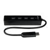 StarTech.com 4 Port USB 3.0 SuperSpeed Hub - Schwarz - Portabler externer USB Hub mit eingebautem Kabel - Hub - 4 x SuperSpeed USB 3.0 - Desktop - für P / N: FCREADMICRO3, MSDREADU3CA