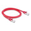 Delock - Patch-Kabel - RJ-45 (M) zu RJ-45 (M) - 1 m - 6 mm - S / FTP - CAT 6a - halogenfrei, geformt, ohne Haken - Rot