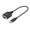 StarTech.com 1ft (30cm) USB to Serial Adapter Cable, COM Retention, RS232 - Kabel USB / seriell - USB (M) zu DB-9 (M) schraubbar - 30.5 cm - robust, geformt
