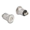 Delock - USB-Adapter - USB (W) Paneel montierbar zu USB Typ B (W) Paneel montierbar - USB 2.0 - Schwarz, Silber