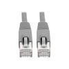 Eaton Tripp Lite Series Cat6a 10G Snagless Shielded STP Ethernet Cable (RJ45 M / M), PoE, Gray, 10 ft. (3.05 m) - Patch-Kabel (DTE) - RJ-45 (M) zu RJ-45 (M) - 3.1 m - STP - CAT 6a - IEEE 802.3af - geformt, ohne Haken, verseilt - Grau