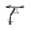 Eaton Tripp Lite Series Safe-IT Precision-Placement Dual-Display Desk Clamp with Antimicrobial Tape for 17" to 35" Displays, USB Ports - Befestigungskit - Voll beweglich - für 2 LCD-Displays - Aluminium, Stahl - Schwarz - Bildschirmgröße: 43.18-88.9