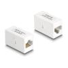 Delock Adapter RJ45 Buchse zu RJ45 Buchse Cat.6 UTP weiß
