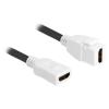 Delock  Keystone Modul Kabel HDMI Buchse zu Buchse 8K 60 Hz 20 cm weiß