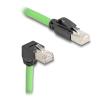 Delock - Patch-Kabel - RJ-45 (M) gerade, ohne Haken zu RJ-45 (M) nach oben angewinkelt - 2 m - 6.8 mm - SF / UTP - CAT 6a - grün