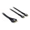 Delock PCIe 4.0 Kabel Slim SAS SFF-8654 8i zu 2 x Slim SAS SFF-8654 4i 0,5 m
