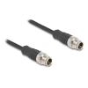Delock - Netzwerkkabel - 8 pin M12-X (M) zu 8 pin M12-X (M) - 1 m - 6 mm - S / FTP - CAT 5e - Schwarz