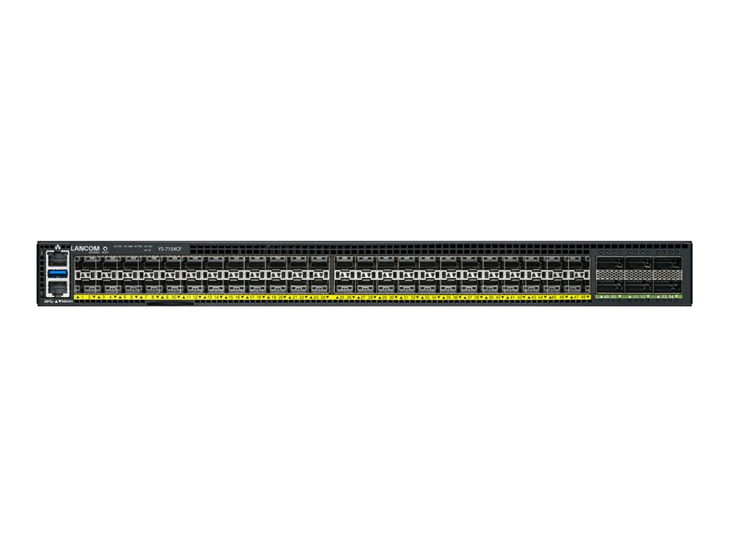 LANCOM YS-7154CF - Switch - stapelbar, Aggregation, für Campus-Netzwerke - L3 - managed - 48 x 25 Gigabit SFP28 + 6 x 100 Gigabit QSFP28 - Luftstrom von vorne nach hinten - an Rack montierbar