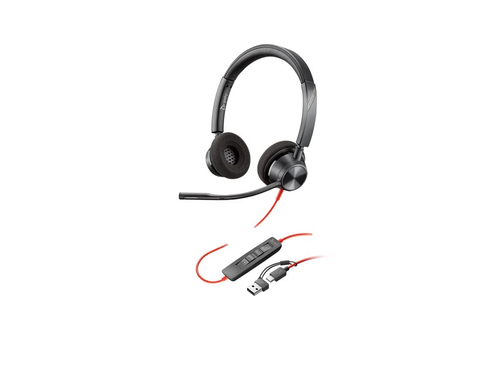 Poly Blackwire 3320 - Blackwire 3300 series - Headset - On-Ear - kabelgebunden - USB-C - Schwarz - UC-zertifiziert - Replaces Poly SKU 213935-101