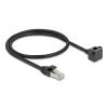 Delock Netzwerk Verlängerungskabel RJ45 Stecker zu RJ45 Buchse 90 grad gewinkelt Cat.6 F / UTP 0,5 m schwarz