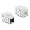 Delock Keystone Modul RJ45 Buchse zu LSA Cat.6 UTP werkzeugfrei mit Staubschutzklappe weiß / schwarz
