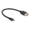 Delock - USB-Kabel - Micro-USB Typ B (M) umkehrbar zu USB (W) umkehrbar - USB 2.0 - 20 cm - einfache USB - Schwarz