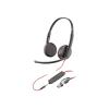 Poly Blackwire 3225 - Blackwire 3200 Series - Headset - On-Ear - kabelgebunden - 3,5 mm Stecker, USB-C - Schwarz - Zertifiziert für Skype für Unternehmen, Cisco Jabber Certified, Avaya Certified, UC-zertifiziert - Replaces Poly SKU 209751-101
