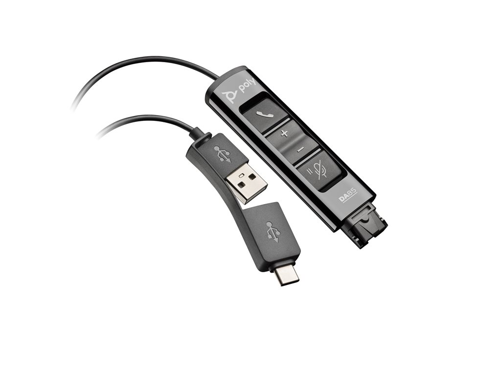 Poly DA85 - Headset-Kabel - USB, 24 pin USB-C männlich zu Quick Disconnect männlich - 1.3 m - für OMEN 40L by HP GT21-1026nd, Poly DA70, DA75, DA80, DA85-M - Replaces Poly SKU 218267-01