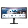 AOC Value-line CU34V5C / BK - V5 series - LED-Monitor - gebogen - 86.4 cm (34") - 3440 x 1440 WQHD @ 100 Hz - VA - 300 cd / m² - 3000:1 - 4 ms - HDMI, DisplayPort, USB-C - Lautsprecher - mattschwarz