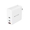 HyperJuice - Netzteil - GaN-Technologie - 140 Watt - Power Delivery 3.1, QC 3.0 - 3 Ausgabeanschlussstellen (USB, 2 x USB-C) - weiß