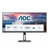AOC Value-line U34V5C / BK - V5 series - LED-Monitor - 86.4 cm (34") - 3440 x 1440 WQHD @ 100 Hz - VA - 300 cd / m² - 4000:1 - 4 ms - HDMI, DisplayPort, USB-C - Lautsprecher - mattschwarz