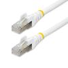 StarTech.com 1m CAT6a Ethernet Cable - White - Low Smoke Zero Halogen (LSZH) - 10GbE 500MHz 100W PoE++ Snagless RJ-45 w / Strain Reliefs S / FTP Network Patch Cord - Patch-Kabel - RJ-45 (M) zu RJ-45 (M) - 1 m - S / FTP - CAT 6a - IEEE 802.3bt - ohne Haken