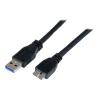 StarTech.com 1m zertifiziertes USB 3.0 SuperSpeed Kabel A auf Micro B - Schwarz - USB 3 Anschlusskabel - Stecker / Stecker - USB-Kabel - Micro-USB Typ B (M) zu USB Typ A (M) - USB 3.0 - 1 m - Schwarz - für P / N: DKT30CVAGPD, HB30A4AIB, HB30AM4AB, HB31C2