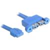 Delock USB 3.0 Pin Header - USB-Kabel intern auf extern - 19-poliger USB 3.0 Kopf (W) zu USB Typ A (W) - 45 cm - Blau