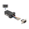 Delock Assembly Kit - Serieller Adapter - DB-9 (M) schraubbar zu RJ-12 (6-polig) (W) - einzeln zuweisbare serielle Schnittstelle - Schwarz